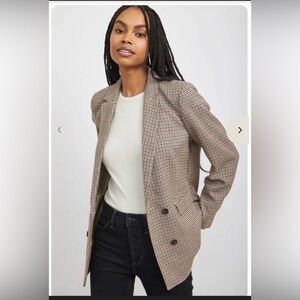 Rails Brown and Black Houndstooth Blazer